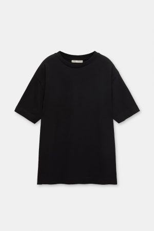 Oversize-Basic-T-Shirt mit kurzen Ärmeln