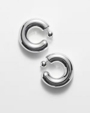 earrings silber round chuncky (similar)